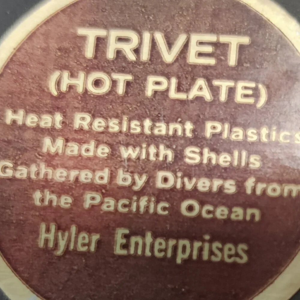 Trivet Hot Plate made from Lucite & Abalone harvested by shell divers in Pacific